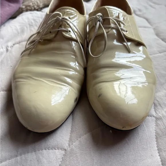 Prada Women’s Cream Oxford Shoes Classic Elegance