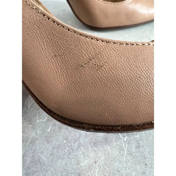 Prada Womens Nude Leather Pointed Toe High Heels Sz 39