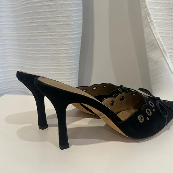 Princess Polly Black Suede Pointed Toe Heels *NWT* NEVER WORN