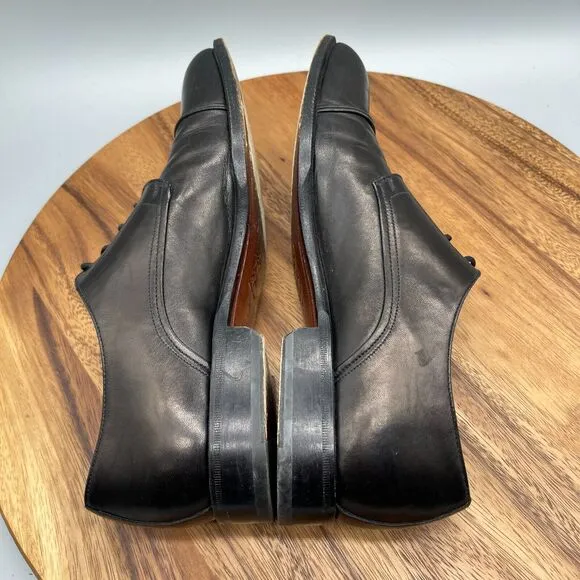 Principe Oxfords Mens Size 9.5 D Italy Black Calf Leather Classic Cap-Toe Italy