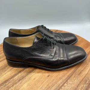 Principe Oxfords Mens Size 9.5 D Italy Black Calf Leather Classic Cap-Toe Italy