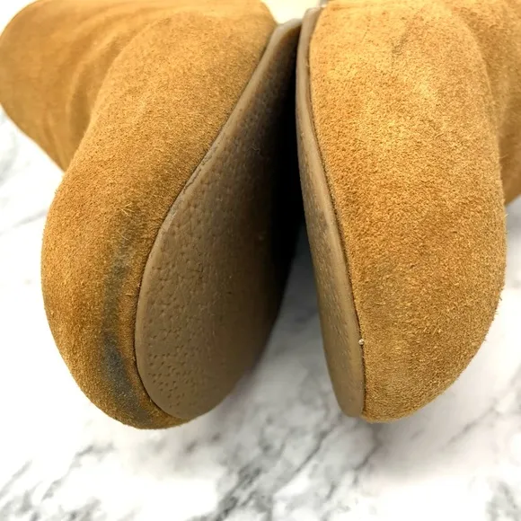 Rachel Comey Sucasa Slipper Suede Wood Wedge Mules 8.5 Bohemian Minimalist Retro