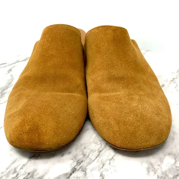 Rachel Comey Sucasa Slipper Suede Wood Wedge Mules 8.5 Bohemian Minimalist Retro