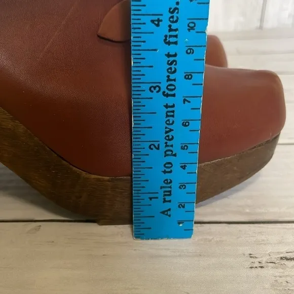 Rachel Comey Whiskey Leather Bow Platform Heeled Clogs