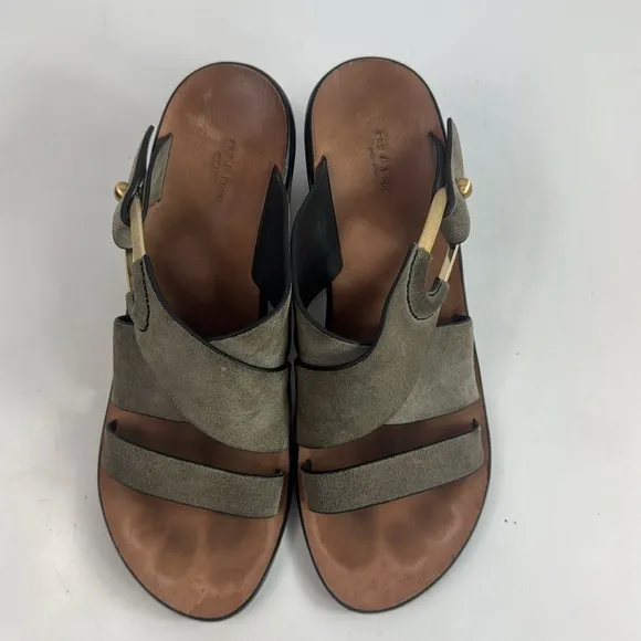 Rag &amp; Bone August Safari Khaki Suede Leather Women's Mules