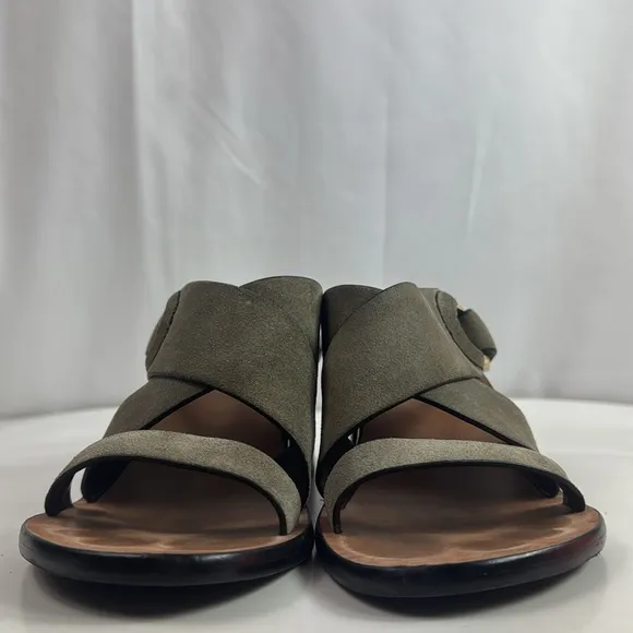Rag &amp; Bone August Safari Khaki Suede Leather Women's Mules