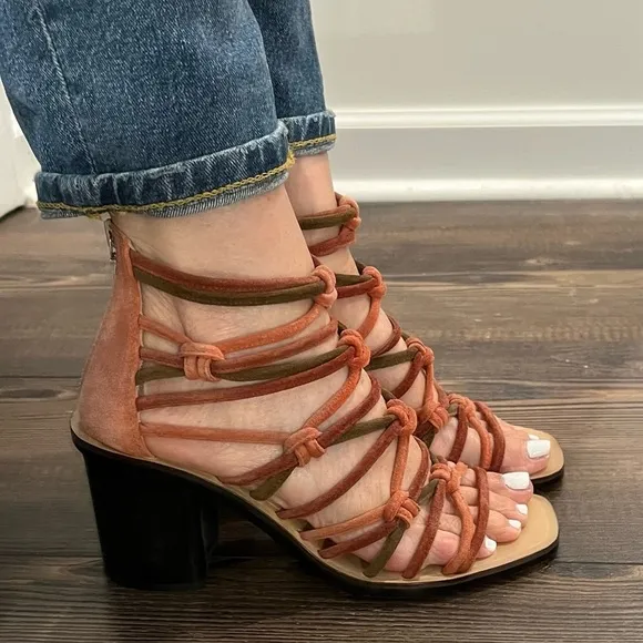 rag &amp; bone Multi color green orange Strappy heels size 6.5 Genuine leather…