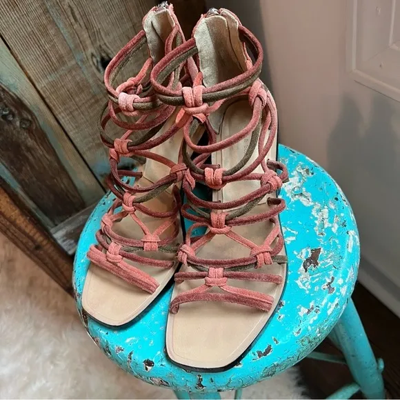 rag &amp; bone Multi color green orange Strappy heels size 6.5 Genuine leather…