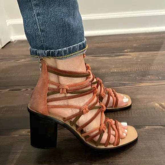 rag &amp; bone Multi color green orange Strappy heels size 6.5 Genuine leather…