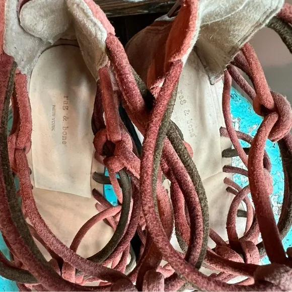 rag &amp; bone Multi color green orange Strappy heels size 6.5 Genuine leather…