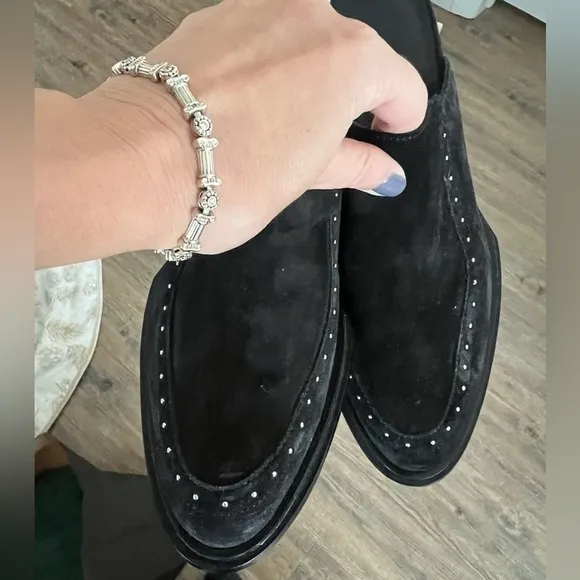 Rag &amp; bone Weiss black suede mule with silver studs size EU 39.5 or US 9.5