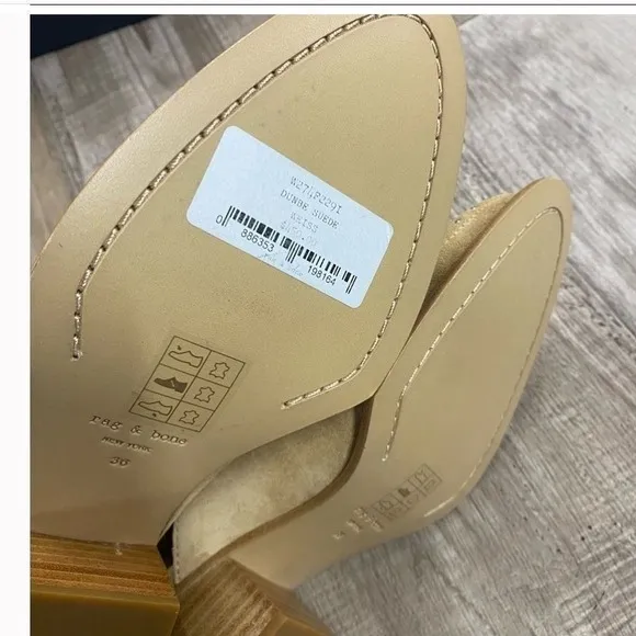 Rag and bone mules Dunbe suede Weiss  size 9 NIB