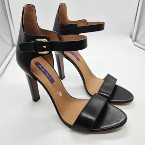 RALPH LAUREN COLLECTION Black Heels Strappy Sandal Made in Italy Purple Label 41