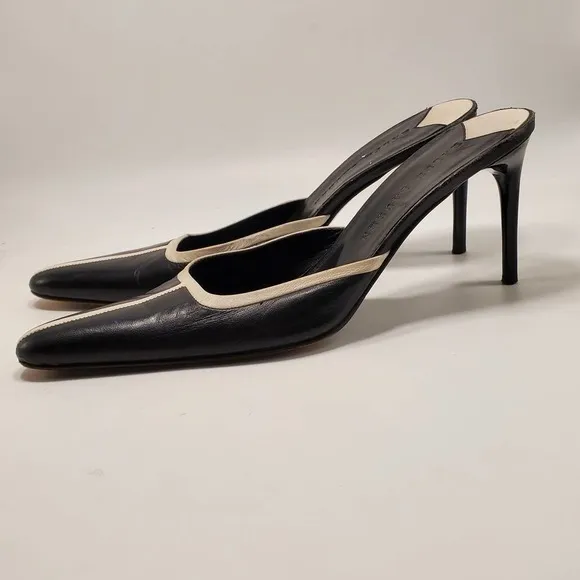 Ralph Lauren Collection Italian Leather Pointed Toe Mules Career Professional 8B