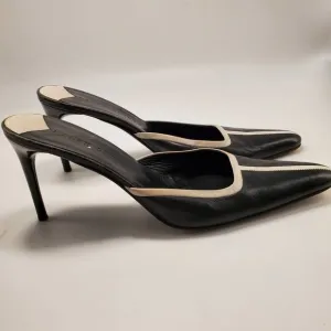 Ralph Lauren Collection Italian Leather Pointed Toe Mules Career Professional 8B