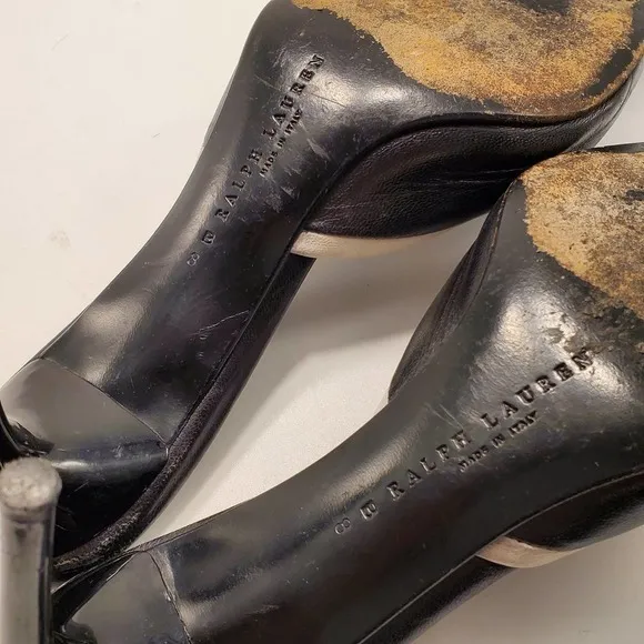 Ralph Lauren Collection Italian Leather Pointed Toe Mules Career Professional 8B