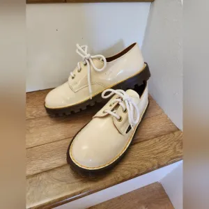 RARE VINTAGE Dr. Martens CREAM OXFORDS Size 12.5 Toddler Made In England UNWORN