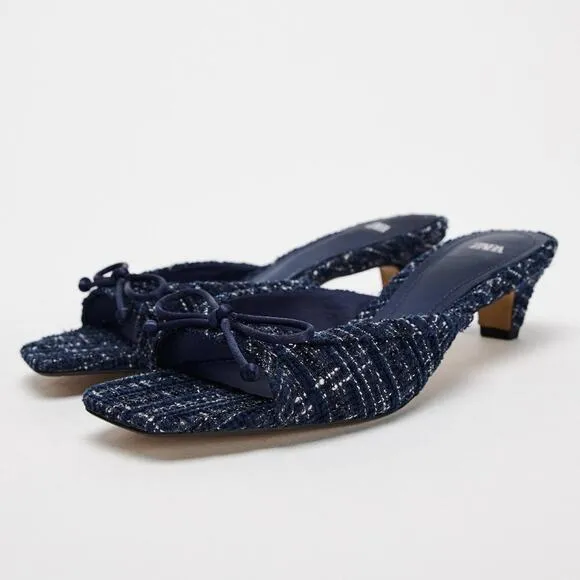 RARE!!! ZARA Tweed Kitten Heels NWT