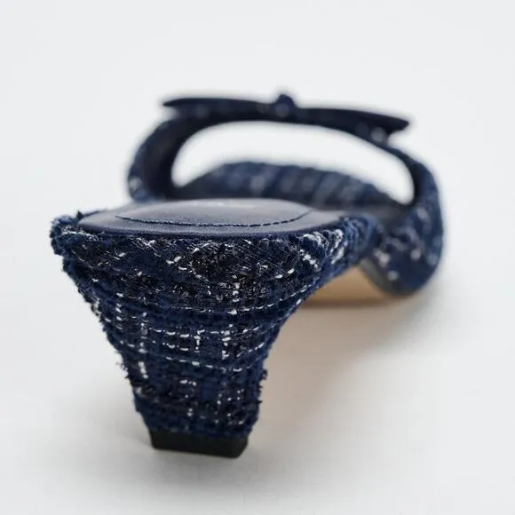 RARE!!! ZARA Tweed Kitten Heels NWT