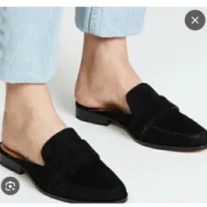 Rebecca Minkoff Black Suede Pointed Toe Slip On Mules