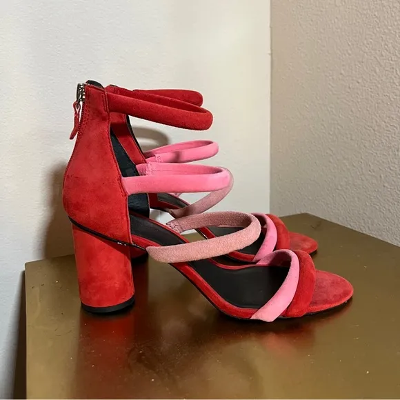Rebecca Minkoff Red and Pink Strappy Heels