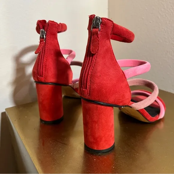 Rebecca Minkoff Red and Pink Strappy Heels