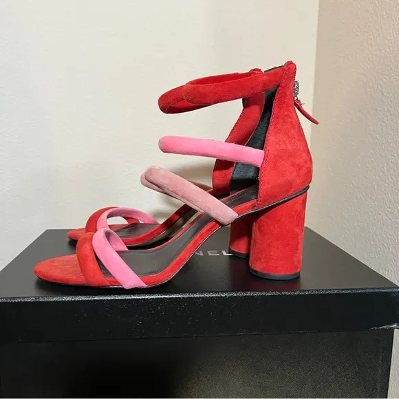 Rebecca Minkoff Red and Pink Strappy Heels
