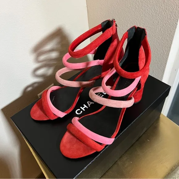 Rebecca Minkoff Red and Pink Strappy Heels