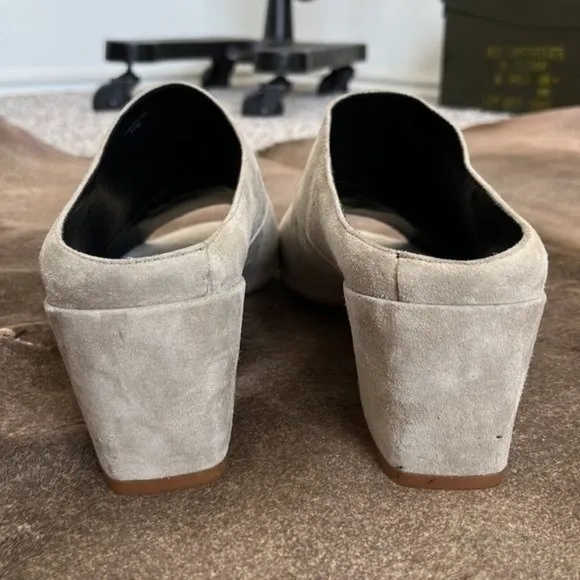 Rebecca Minkoff  Slate Ingrid Suede Open Toe Mules/Slides