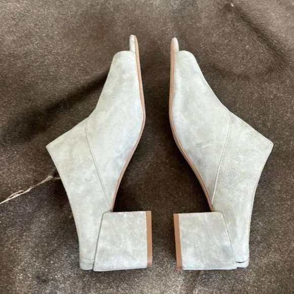 Rebecca Minkoff  Slate Ingrid Suede Open Toe Mules/Slides