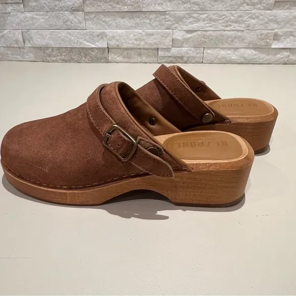 RE/DONE Suede Brown Tan Mules | 6
