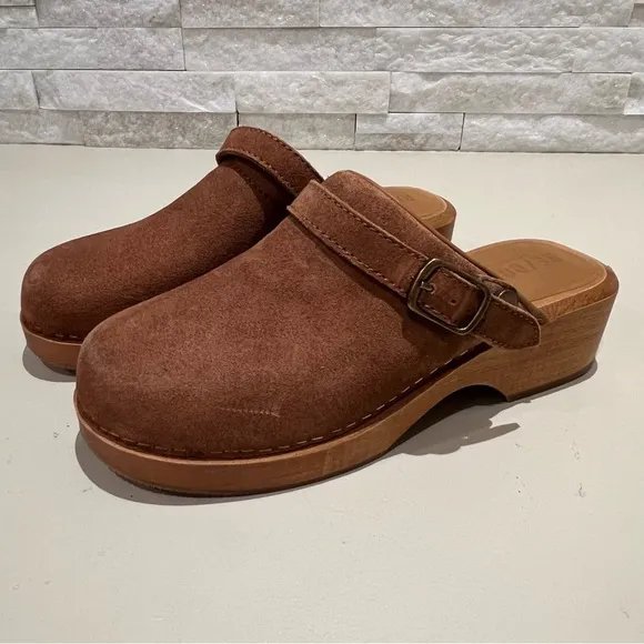 RE/DONE Suede Brown Tan Mules | 6
