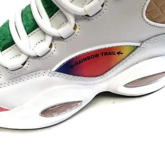 Reebok Question Mid Candy Land x Hasbro Iverson Rainbow Trail Size 4 GZ0081