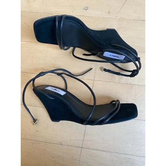 Reiss  &quot;Daisey&quot; suede Strappy wedge black Heels wedge