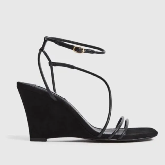 Reiss  &quot;Daisey&quot; suede Strappy wedge black Heels wedge
