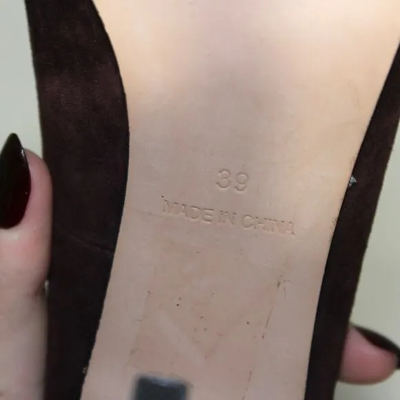 Reiss Brown Suede Pointed Toe Stiletto High Heels Size 8.5