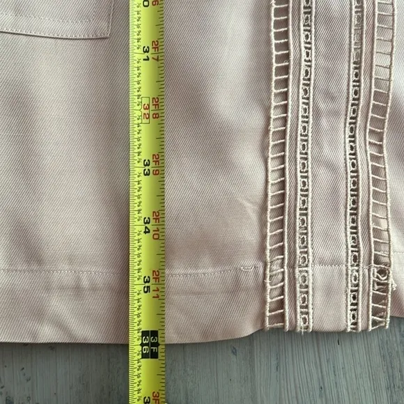 Reiss Cassia Nude Ladder Trim Detail Flippy Mini Dress Size 8
