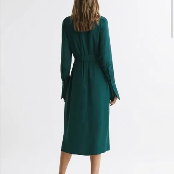 Reiss Phoenix Pleated Long Sleeve Midi Dress NWT (new w tags)