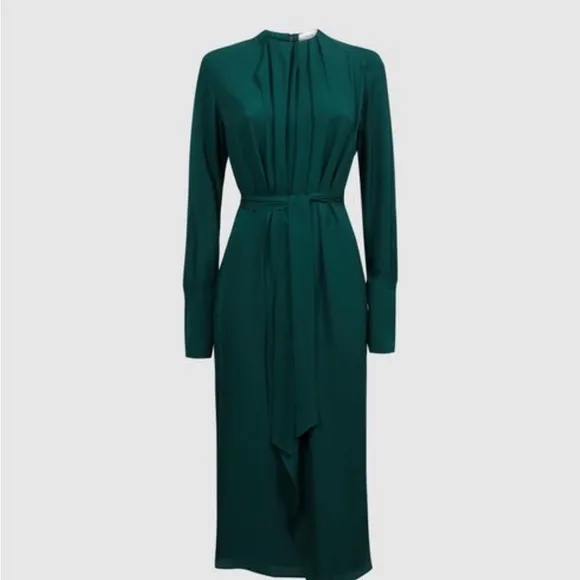 Reiss Phoenix Pleated Long Sleeve Midi Dress NWT (new w tags)