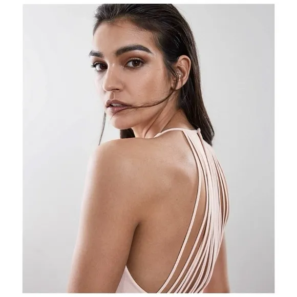 Reiss Pink Talin Strappy Back Midi Dress Size UK14/US10 NWT Flaw (Read)