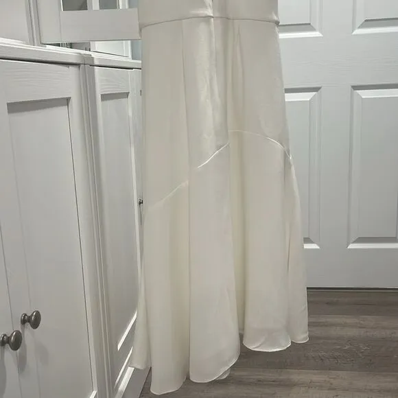 REISS Talin Strappy-Back Midi Dress, Cream Size 0