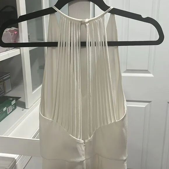 REISS Talin Strappy-Back Midi Dress, Cream Size 0