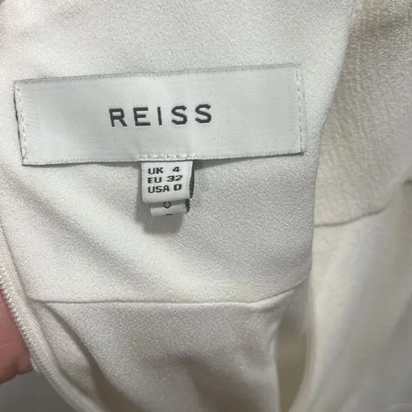 REISS Talin Strappy-Back Midi Dress, Cream Size 0