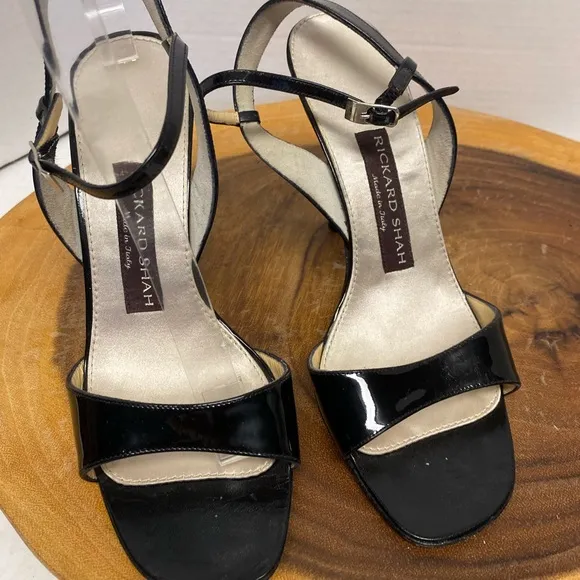 Richard Shah Patent Leather Strappy Stiletto Heels