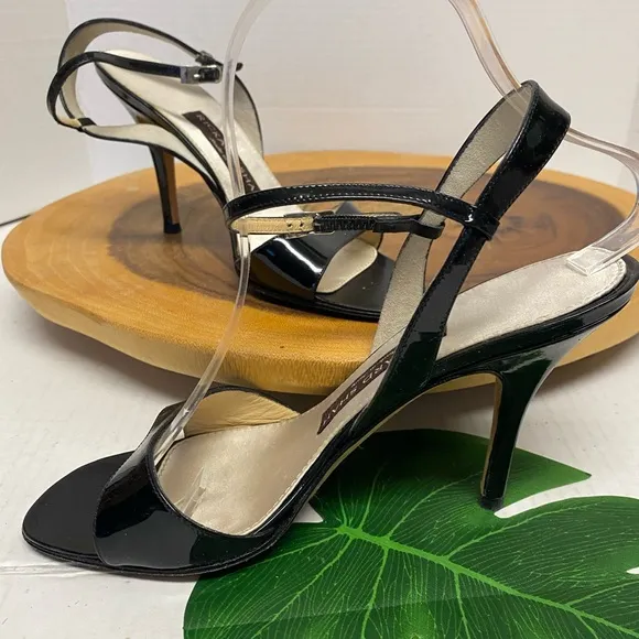Richard Shah Patent Leather Strappy Stiletto Heels