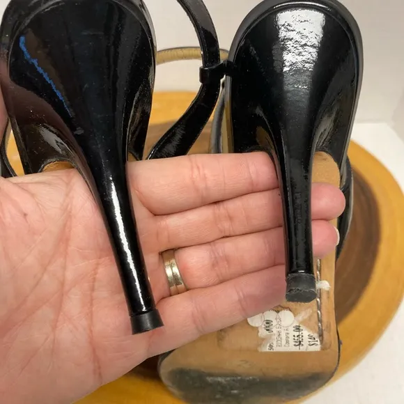 Richard Shah Patent Leather Strappy Stiletto Heels