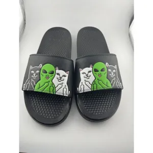 RIPNDIP Lord Nermal Sliders Whole Gang Slides  -‎ Black/Green/White