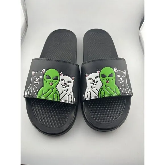 RIPNDIP Lord Nermal Sliders Whole Gang Slides  -‎ Black/Green/White
