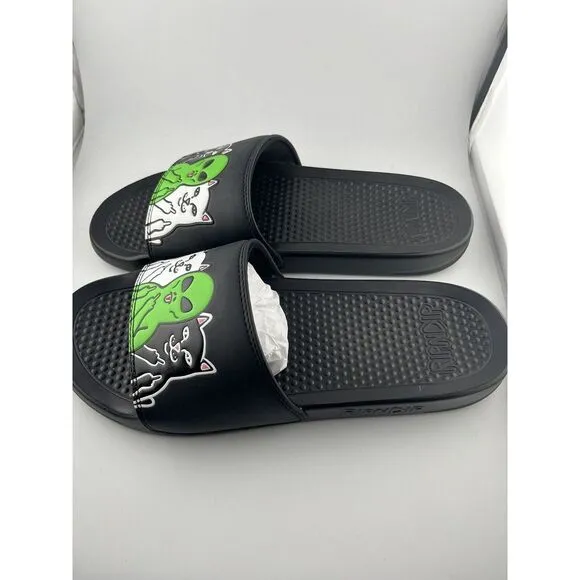 RIPNDIP Lord Nermal Sliders Whole Gang Slides  -‎ Black/Green/White