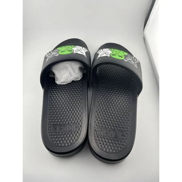RIPNDIP Lord Nermal Sliders Whole Gang Slides  -‎ Black/Green/White